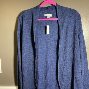 Dressbarn Navy-Black Open-Front Cardigan Made in USA